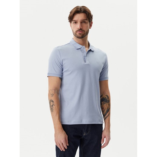 Calvin Klein Polo K10K114135 Błękitny Regular Fit ze sklepu MODIVO w kategorii T-shirty męskie - zdjęcie 182714846