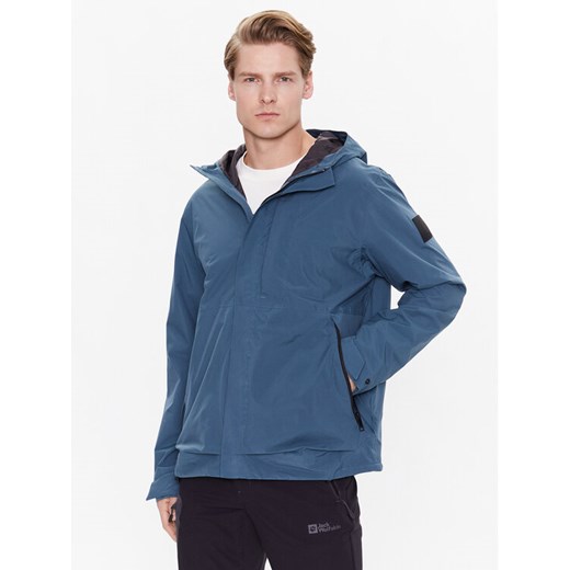 Jack Wolfskin Kurtka przeciwdeszczowa Goldgewann 1115761 Niebieski Regular Fit ze sklepu MODIVO w kategorii Kurtki męskie - zdjęcie 182714849