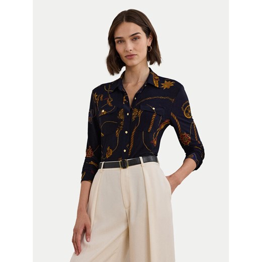 LAUREN RALPH LAUREN Koszula 200957607001 Granatowy Slim Fit ze sklepu MODIVO w kategorii Koszule damskie - zdjęcie 182714947
