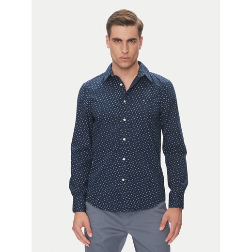 Tommy Hilfiger Koszula MW0MW38559 Granatowy Slim Fit ze sklepu MODIVO w kategorii Koszule męskie - zdjęcie 182715037