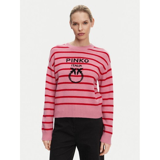 PINKO Sweter 104679 A2EV ORZ Różowy Regular Fit ze sklepu MODIVO w kategorii Swetry damskie - zdjęcie 182715067