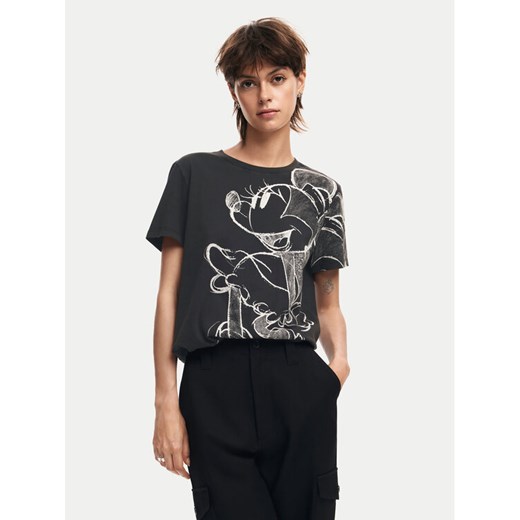 Desigual T-Shirt Mickey Drawing 24WWTKA1 Czarny Regular Fit ze sklepu MODIVO w kategorii Bluzki damskie - zdjęcie 182715099