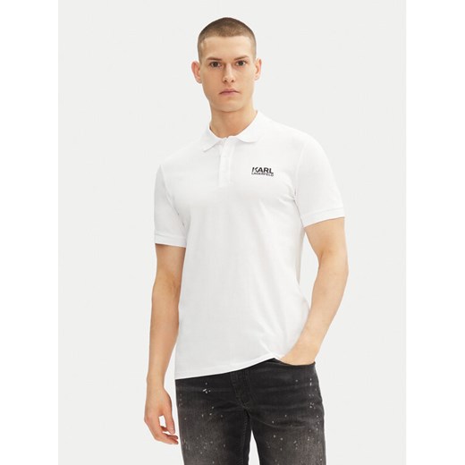 KARL LAGERFELD Polo 745088 552235 Biały Regular Fit ze sklepu MODIVO w kategorii T-shirty męskie - zdjęcie 182715168