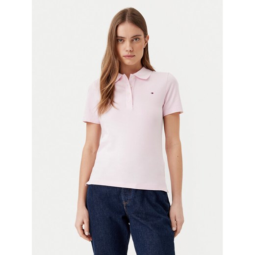Tommy Hilfiger Polo 1985 WW0WW43225 Różowy Slim Fit ze sklepu MODIVO w kategorii Bluzki damskie - zdjęcie 182715208