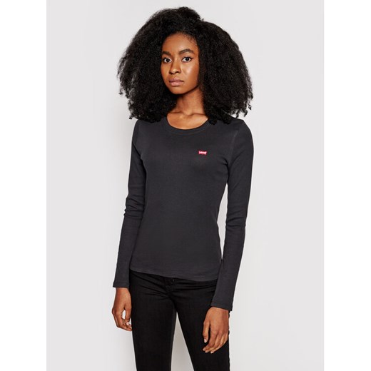 Levi's® Bluzka Long Sleeve Baby Tee 69555-0014 Czarny Slim Fit ze sklepu MODIVO w kategorii Bluzki damskie - zdjęcie 182715298