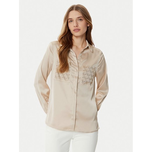Guess Koszula W5RH40 WFQC2 Beżowy Regular Fit ze sklepu MODIVO w kategorii Koszule damskie - zdjęcie 182715425