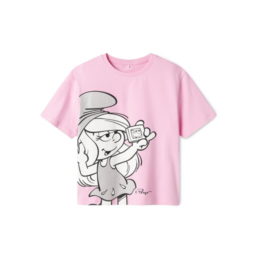 NAME IT T-Shirt Fleur Smurfs 13241788 Różowy Regular Fit ze sklepu MODIVO w kategorii Bluzki dziewczęce - zdjęcie 182715435