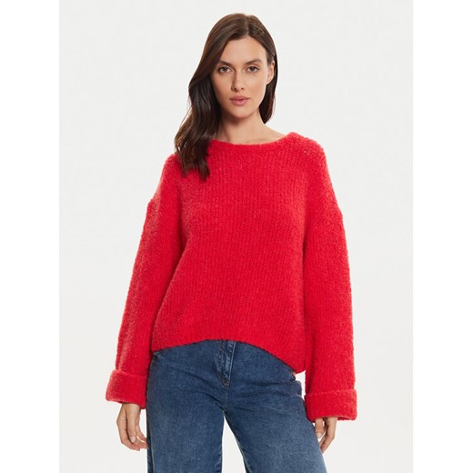 American Vintage Sweter ZOL18AH24 Czerwony Loose Fit ze sklepu MODIVO w kategorii Swetry damskie - zdjęcie 182715487