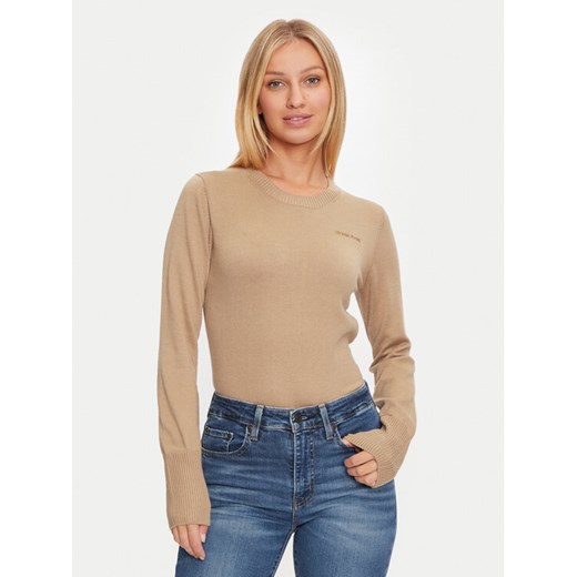 Guess Jeans Kardigan W4BR83 Z3HO2 Brązowy Regular Fit ze sklepu MODIVO w kategorii Swetry damskie - zdjęcie 182715567