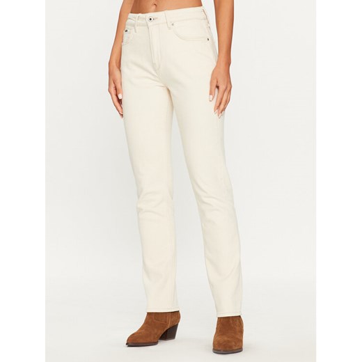 Pepe Jeans Jeansy Mary PL204164 Écru Straight Fit ze sklepu MODIVO w kategorii Jeansy damskie - zdjęcie 182715679