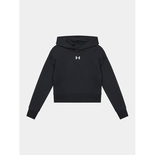 Under Armour Bluza Ua Rival Fleece Crop Hoodie 1379517 Czarny Loose Fit ze sklepu MODIVO w kategorii Bluzy dziewczęce - zdjęcie 182715757