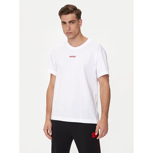 Hugo T-Shirt Linked 50518646 Biały Relaxed Fit ze sklepu MODIVO w kategorii T-shirty męskie - zdjęcie 182715776