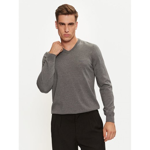 Boss Sweter Baram-L 50476363 Szary Regular Fit ze sklepu MODIVO w kategorii Swetry męskie - zdjęcie 182715827