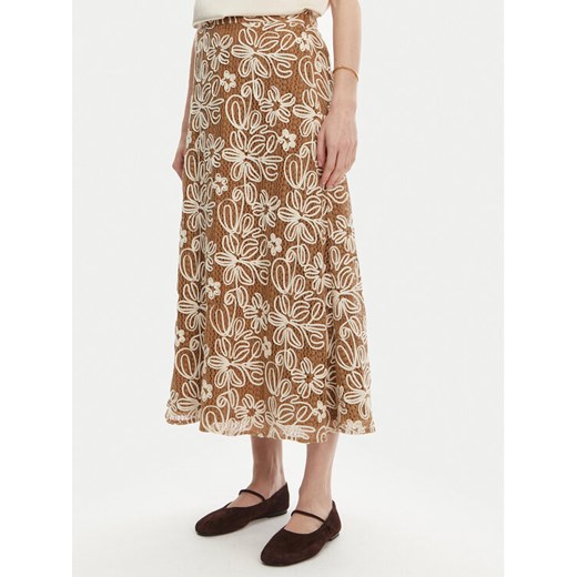 Luisa Spagnoli Spódnica midi Tenente 541989 Beżowy Regular Fit ze sklepu MODIVO w kategorii Spódnice - zdjęcie 182715856