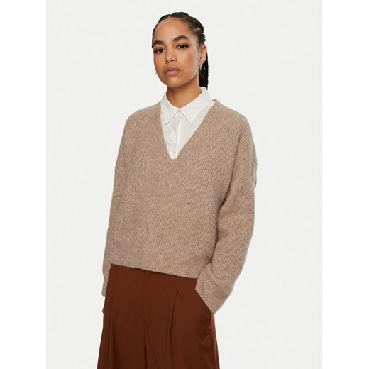 Gestuz Sweter Alpha 10909332 Beżowy Loose Fit ze sklepu MODIVO w kategorii Swetry damskie - zdjęcie 182715887