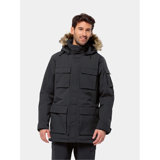 Jack Wolfskin Kurtka zimowa Glacier Canyon Parka 1107674 Czarny Regular Fit ze sklepu MODIVO w kategorii Kurtki męskie - zdjęcie 182715915