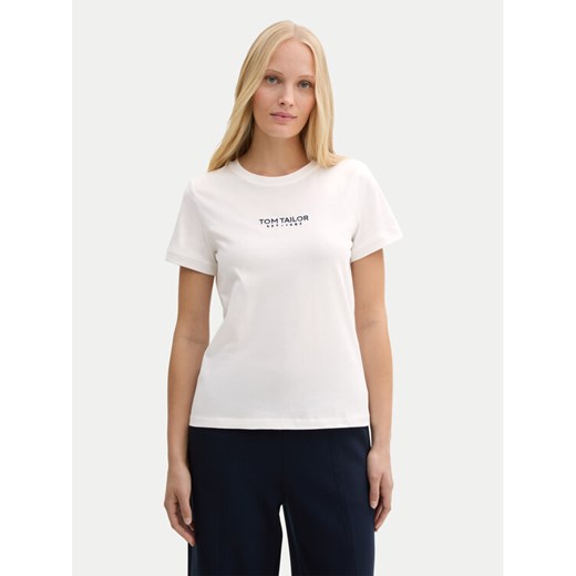Tom Tailor T-Shirt 1045543 Biały Regular Fit ze sklepu MODIVO w kategorii Bluzki damskie - zdjęcie 182716098
