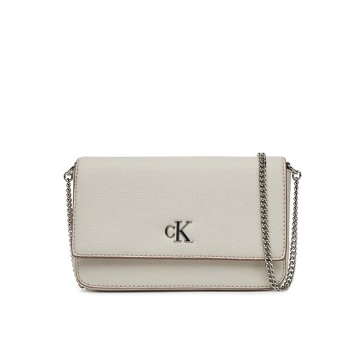 Calvin Klein Jeans Torebka Minimal Monogram Ew Flap Ph/Cb19 LV04K1027G Beżowy ze sklepu MODIVO w kategorii Kopertówki - zdjęcie 182716329