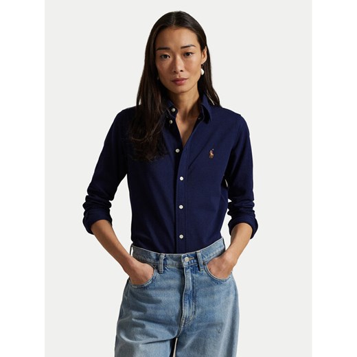 Polo Ralph Lauren Koszula 211924258016 Granatowy Slim Fit ze sklepu MODIVO w kategorii Koszule damskie - zdjęcie 182716369