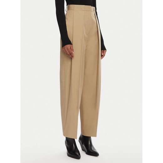 Balmain Spodnie materiałowe DF0PQ315CF47 Beżowy Regular Fit ze sklepu MODIVO w kategorii Spodnie damskie - zdjęcie 182716407