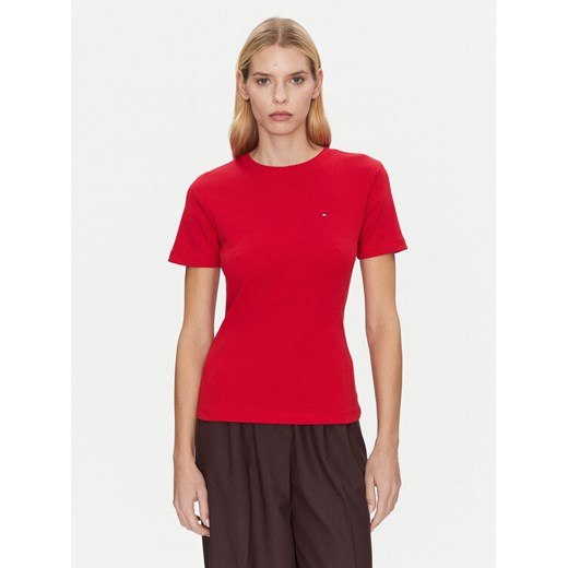 Tommy Hilfiger T-Shirt New Cody WW0WW40587 Czerwony Slim Fit ze sklepu MODIVO w kategorii Bluzki damskie - zdjęcie 182716609