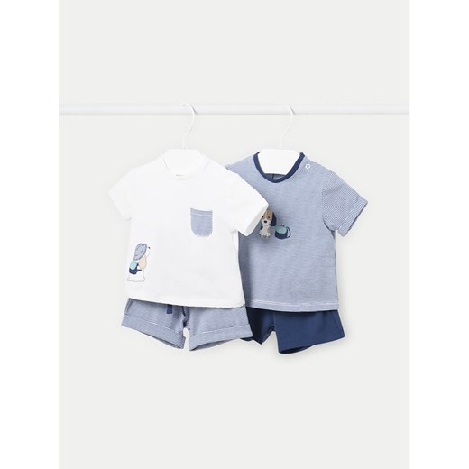 Mayoral Komplet 2 t-shirtów i spodenek 1626 Niebieski Regular Fit ze sklepu MODIVO w kategorii Komplety niemowlęce - zdjęcie 182716646