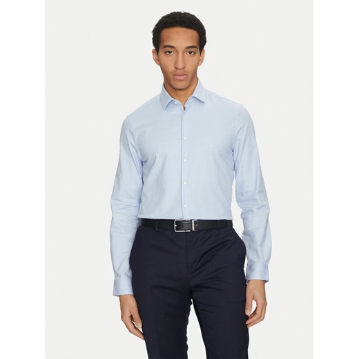 Calvin Klein Koszula K10K114310 Błękitny Slim Fit ze sklepu MODIVO w kategorii Koszule męskie - zdjęcie 182716819