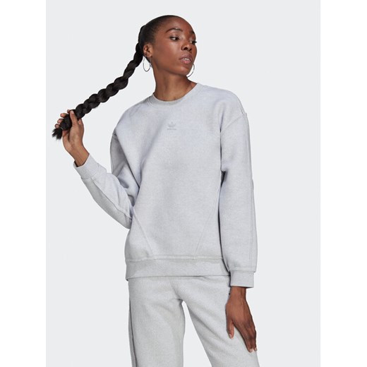 adidas Polar Cozy HL9127 Szary Loose Fit ze sklepu MODIVO w kategorii Bluzy damskie - zdjęcie 182716877