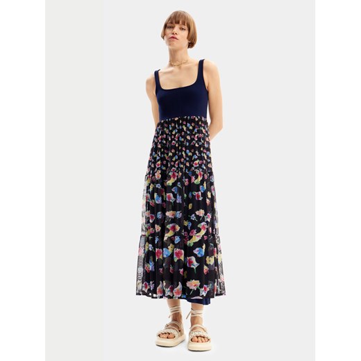 Desigual Sukienka letnia Vancouver 24SWVK58 Granatowy Regular Fit ze sklepu MODIVO w kategorii Sukienki - zdjęcie 182716895