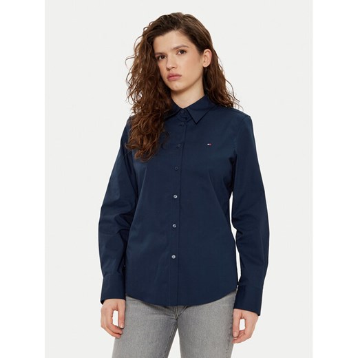 Tommy Hilfiger Koszula WW0WW43577 Granatowy Regular Fit ze sklepu MODIVO w kategorii Koszule damskie - zdjęcie 182716936
