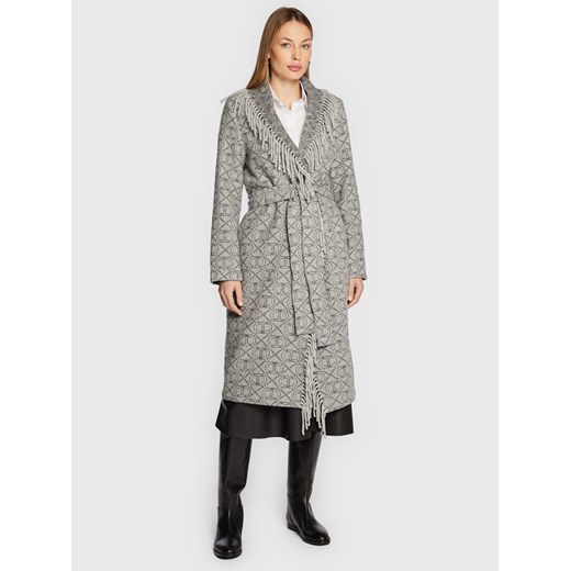 TWINSET Płaszcz wełniany 222TT2290 Szary Regular Fit ze sklepu MODIVO w kategorii Płaszcze damskie - zdjęcie 182716946