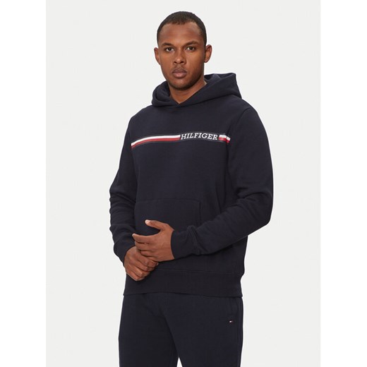 Tommy Hilfiger Bluza Chest Stripe MW0MW36737 Granatowy Regular Fit ze sklepu MODIVO w kategorii Bluzy męskie - zdjęcie 182717027