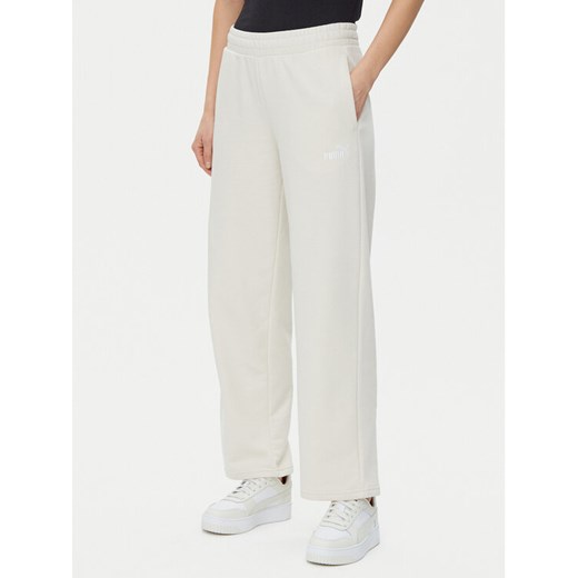 Puma Spodnie dresowe Ess Small No. 1 Logo 684979 Beżowy Straight Fit ze sklepu MODIVO w kategorii Spodnie damskie - zdjęcie 182717075