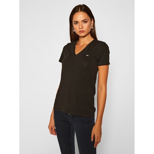 Tommy Jeans T-Shirt Tjw Skinny Stretch DW0DW09197 Czarny Slim Fit ze sklepu MODIVO w kategorii Bluzki damskie - zdjęcie 182717137