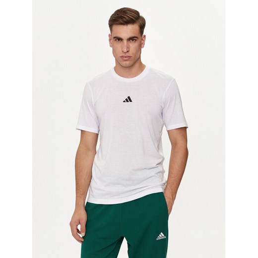 adidas T-Shirt Workout Logo IT2125 Biały Regular Fit L MODIVO