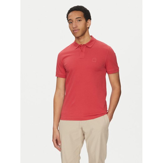 BOSS Polo Passenger 50507803 Czerwony Slim Fit ze sklepu MODIVO w kategorii T-shirty męskie - zdjęcie 182717186