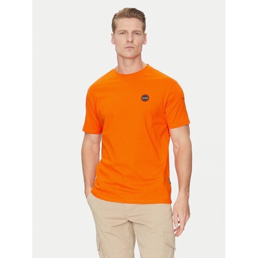 Napapijri T-Shirt S-Badge NP0A4I3N Pomarańczowy Regular Fit ze sklepu MODIVO w kategorii T-shirty męskie - zdjęcie 182717209