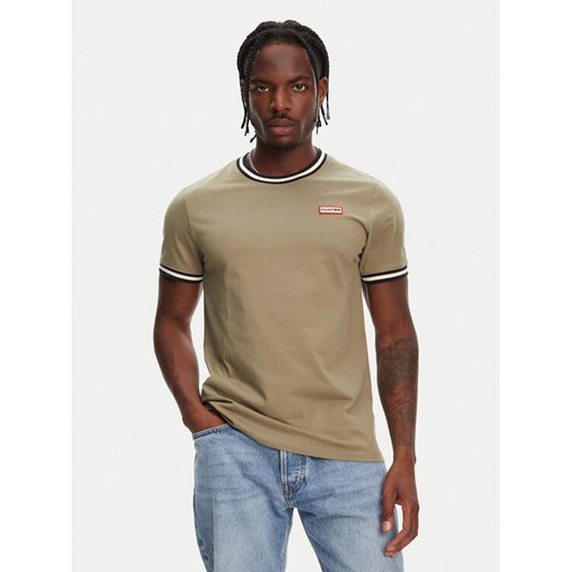 Hunter T-Shirt Eigg Ringer HARM0032251 Khaki Regular Fit ze sklepu MODIVO w kategorii T-shirty męskie - zdjęcie 182717258