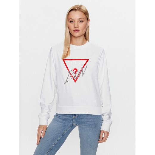 Guess Bluza Icon W3YQ01 KB683 Biały Regular Fit ze sklepu MODIVO w kategorii Bluzy damskie - zdjęcie 182717285