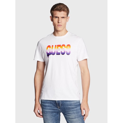 Guess T-Shirt M3RI52 KBDK0 Biały Slim Fit ze sklepu MODIVO w kategorii T-shirty męskie - zdjęcie 182717308