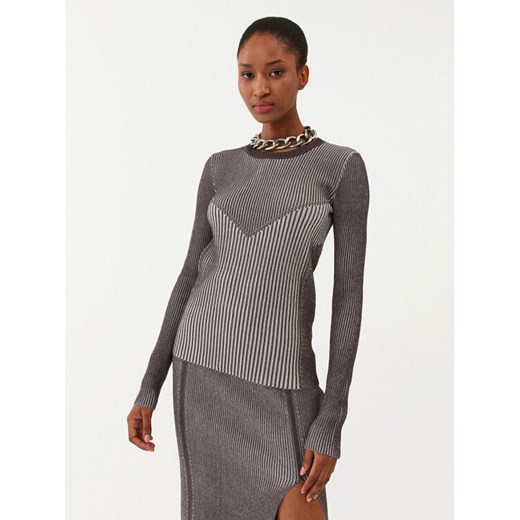 Patrizia Pepe Sweter 8K0165/K123-J3S6 Szary Slim Fit ze sklepu MODIVO w kategorii Swetry damskie - zdjęcie 182717339