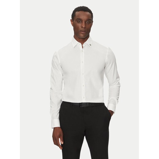 HUGO Koszula Ermo 50539307 Biały Slim Fit ze sklepu MODIVO w kategorii Koszule męskie - zdjęcie 182717369