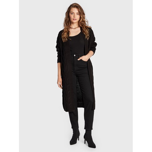 Brave Soul Kardigan LK-249ORGANZA Czarny Regular Fit ze sklepu MODIVO w kategorii Swetry damskie - zdjęcie 182717378