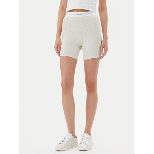 Calvin Klein Underwear Szorty piżamowe 000QS7216E Beżowy Slim Fit ze sklepu MODIVO w kategorii Piżamy damskie - zdjęcie 182717405