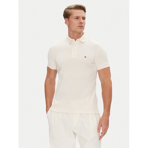 Tommy Hilfiger Polo 1985 MW0MW17771 Beżowy Slim Fit ze sklepu MODIVO w kategorii T-shirty męskie - zdjęcie 182717438