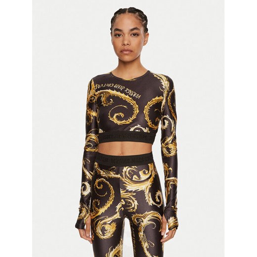 Versace Jeans Couture Bluzka 77HAH218 JS360 Czarny Slim Fit ze sklepu MODIVO w kategorii Bluzki damskie - zdjęcie 182717455