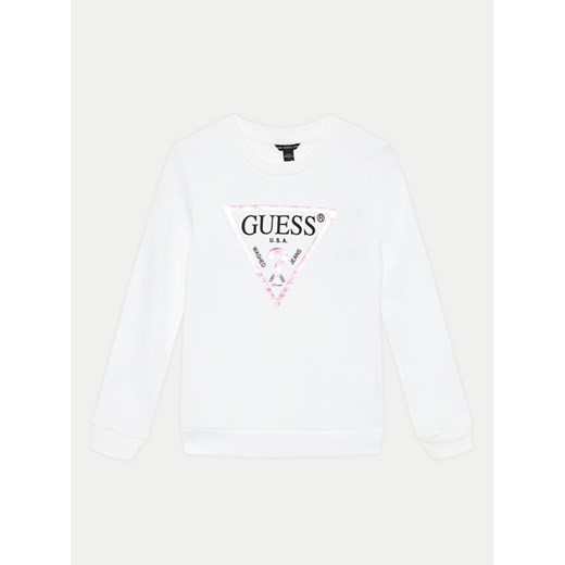 Guess Bluza J74Q10 KAUG0 Biały Regular Fit ze sklepu MODIVO w kategorii Bluzy dziewczęce - zdjęcie 182717509