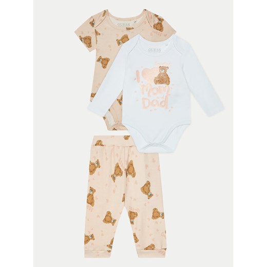Guess Komplet 2 par body ze spodniami S5RG08 KA6W4 Kolorowy Regular Fit ze sklepu MODIVO w kategorii Komplety niemowlęce - zdjęcie 182717515