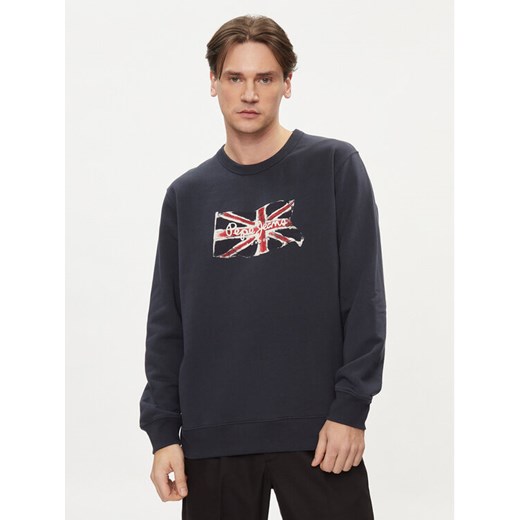 Pepe Jeans Bluza Ruwan PM582669 Granatowy Regular Fit ze sklepu MODIVO w kategorii Bluzy męskie - zdjęcie 182717529