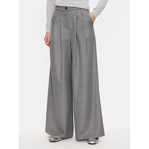 Haveone Spodnie materiałowe PVI-M061 Szary Regular Fit ze sklepu MODIVO w kategorii Spodnie damskie - zdjęcie 182717606